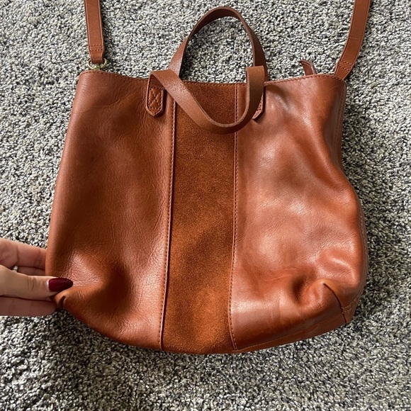 Madewell Brown Suede stripe Leather Bag - Picture 7 of 7